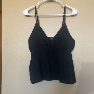 Black peplum tank top
